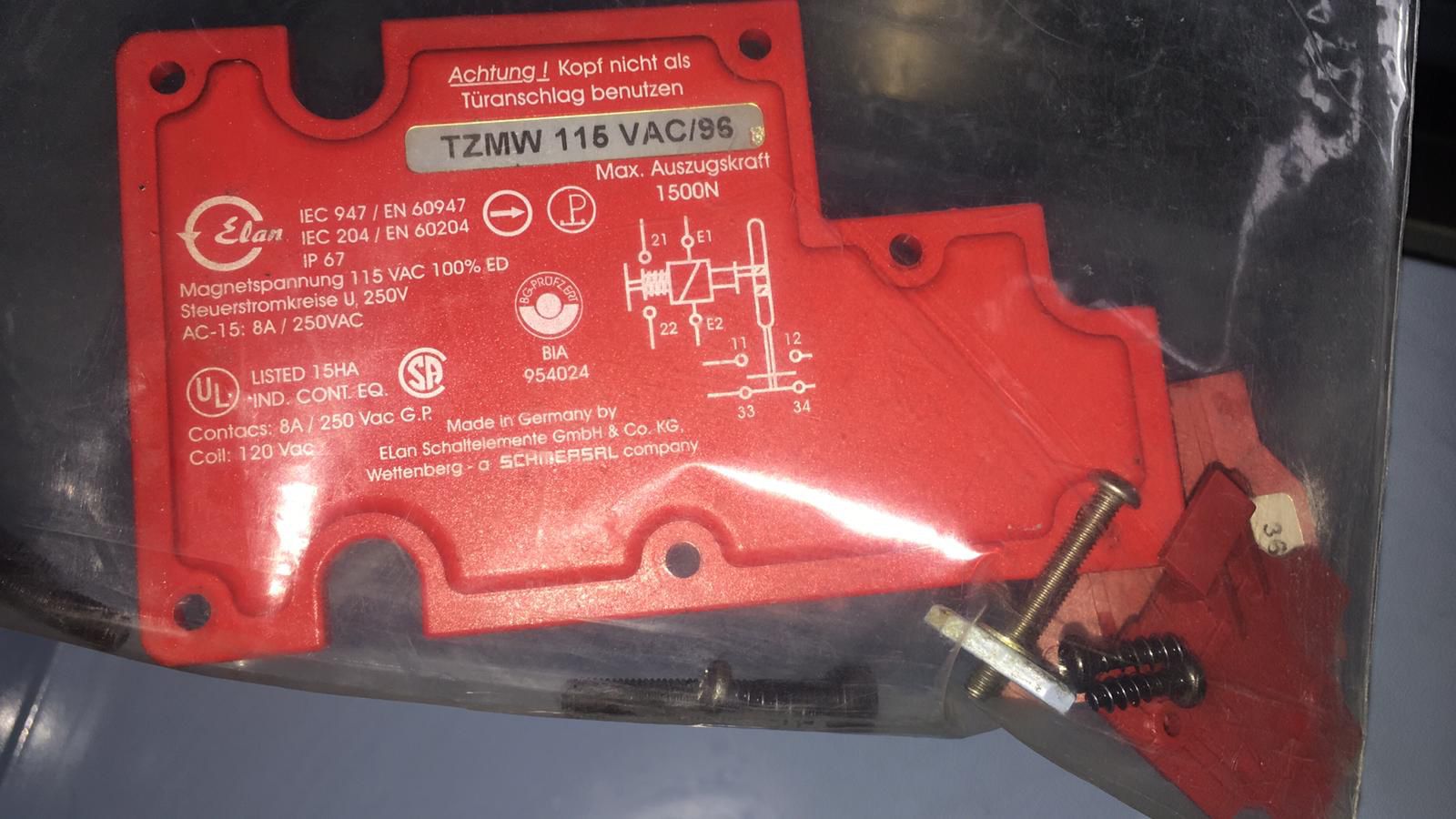 Schmersal TZMW 115 VAC/96 – Manyetik Emniyet Kilidi (115 VAC)